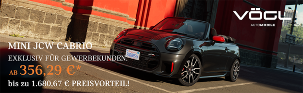 MINI JCW Cabrio Teaser Gewerbe MINI JCW Cabrio für Gewerbekunden